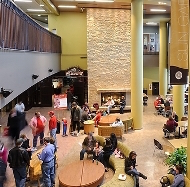A view of the lobby of Union South on campus.